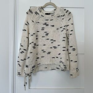 Aqua Cream and Black Sweater